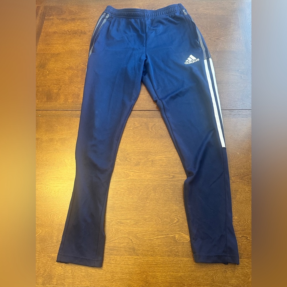 Adidas Primegreen Women's Navy Joggers with White Stripes